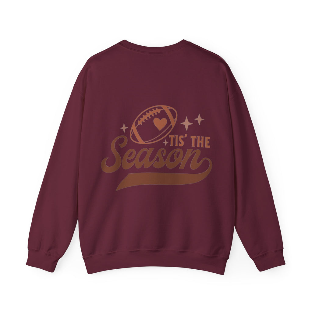 ORVIAN — Cuddles & Touchdowns Football Crewneck, Heart Football Game Day Unisex Heavy Blend