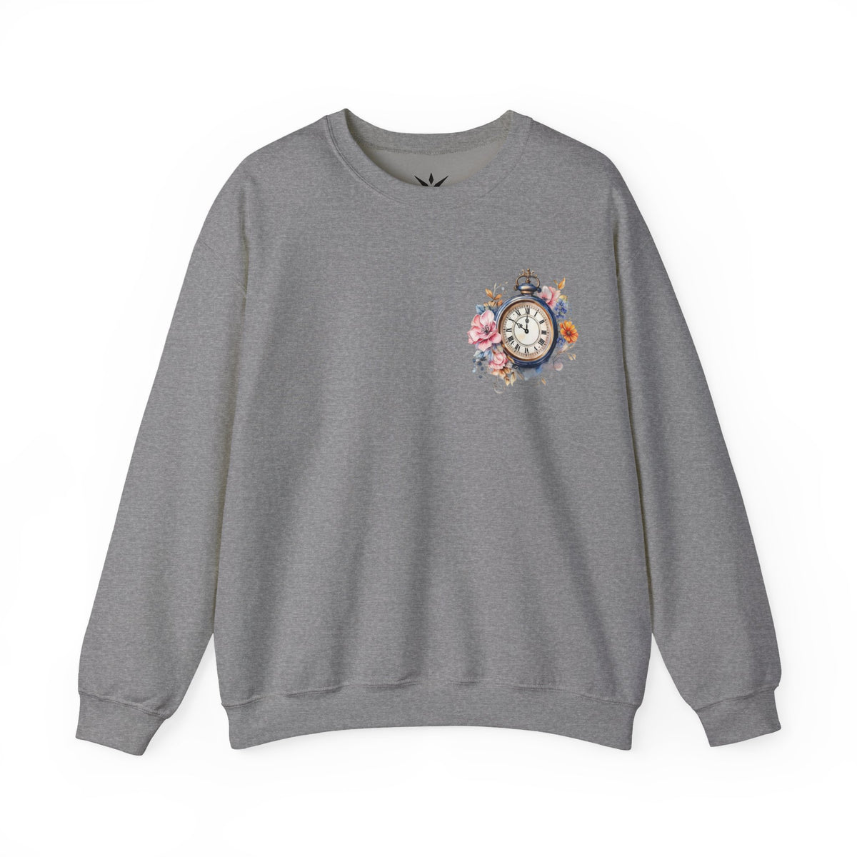 ORVIAN — Steampunk Floral Pocket Watch & Blooming Books Crewneck, Vintage Literary Unisex