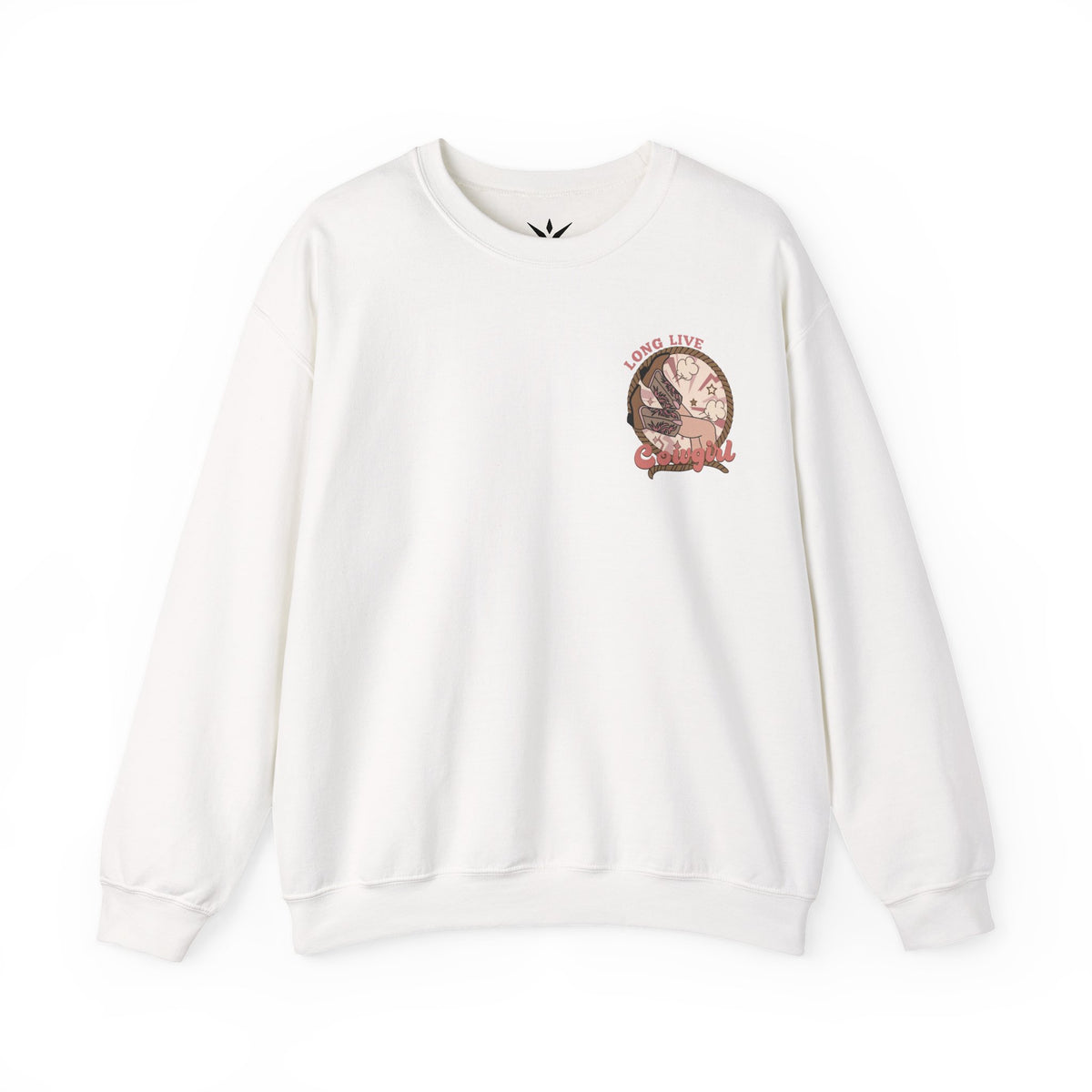 ORVIAN — Howdy Cowgirls Western Crewneck, Leopard Lightning Bolt & Cowgirl Boots Unisex Heavy Blend