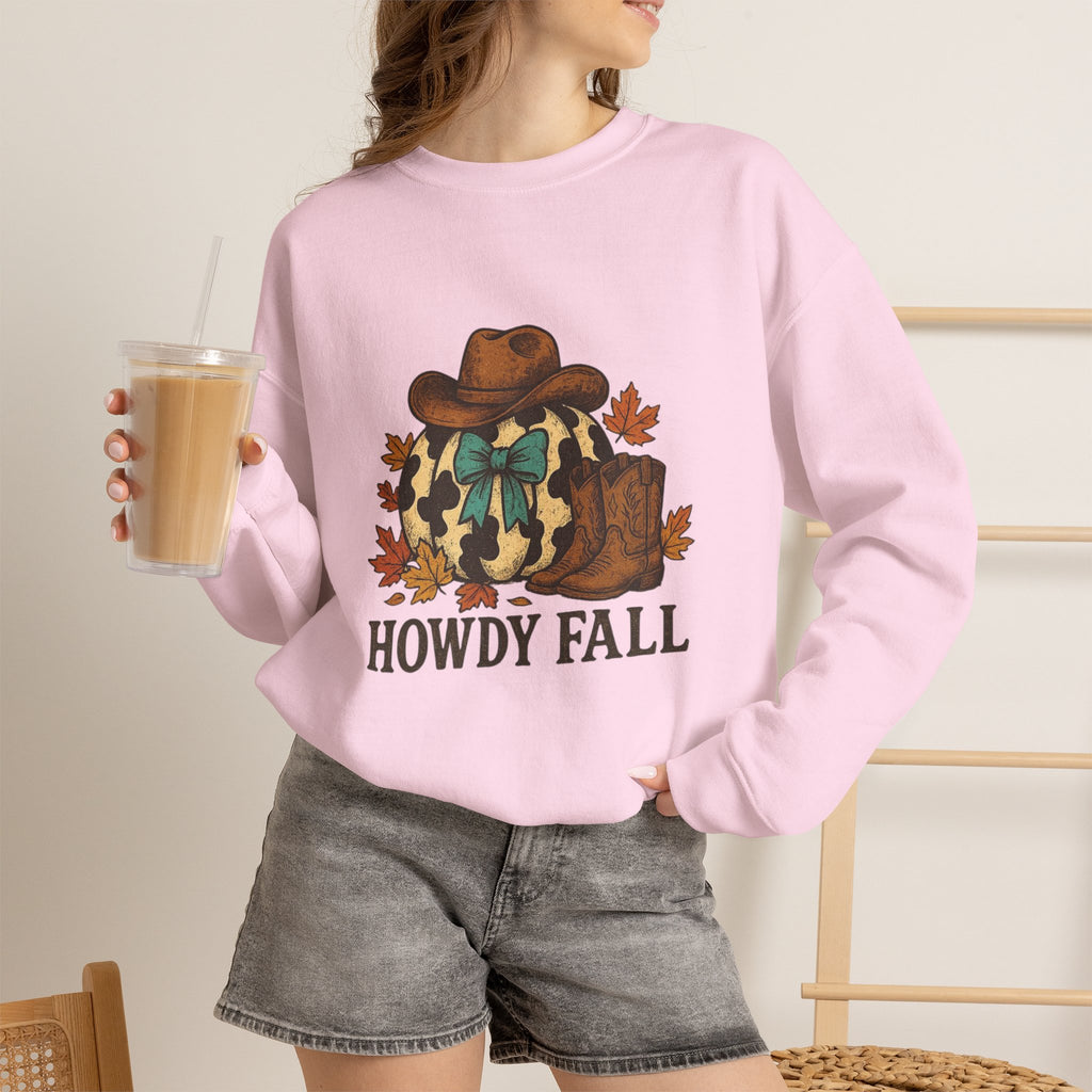 ORVIAN — Howdy Fall Wéstern Pumpkin & Ghost Cow Crewneck, Moo I Mean Boo Halloween Unisex