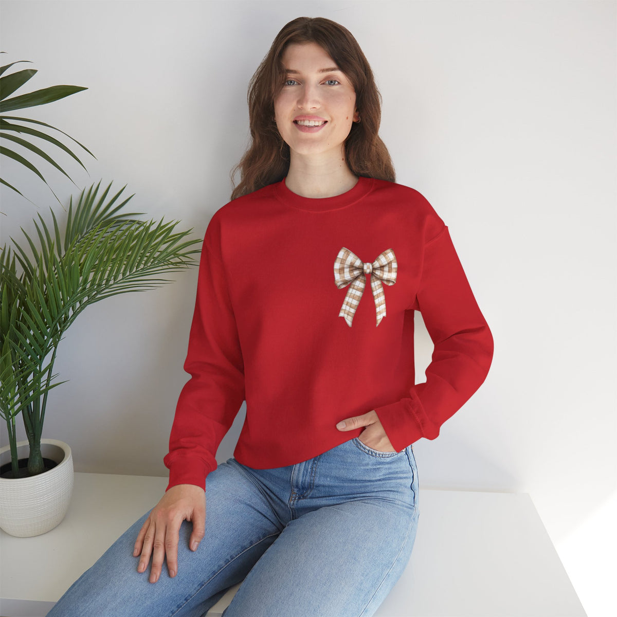 ORVIAN — Touchdown Season Football Bow Crewneck, Sparkle Game Day Sporty Unisex Heavy Blend