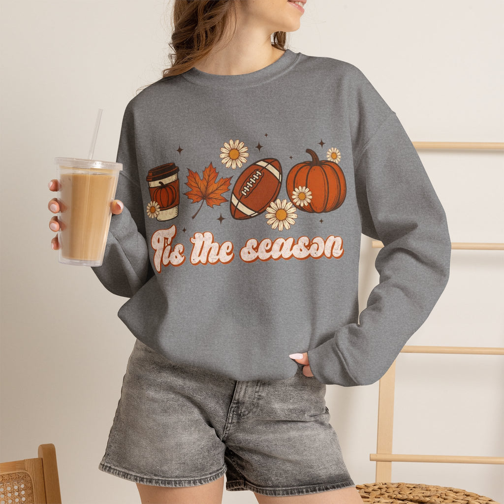 ORVIAN — ’Tis the Season Fall & Football Crewneck, Fall Sweet Fall Daisy Unisex Heavy Blend