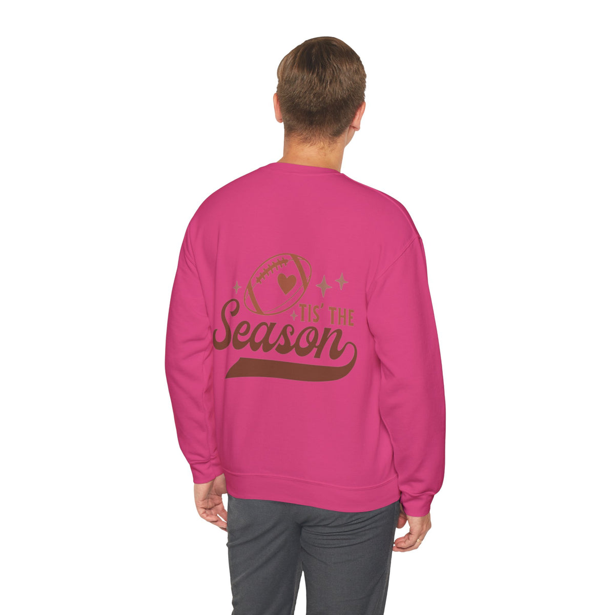 ORVIAN — Cuddles & Touchdowns Football Crewneck, Heart Football Game Day Unisex Heavy Blend