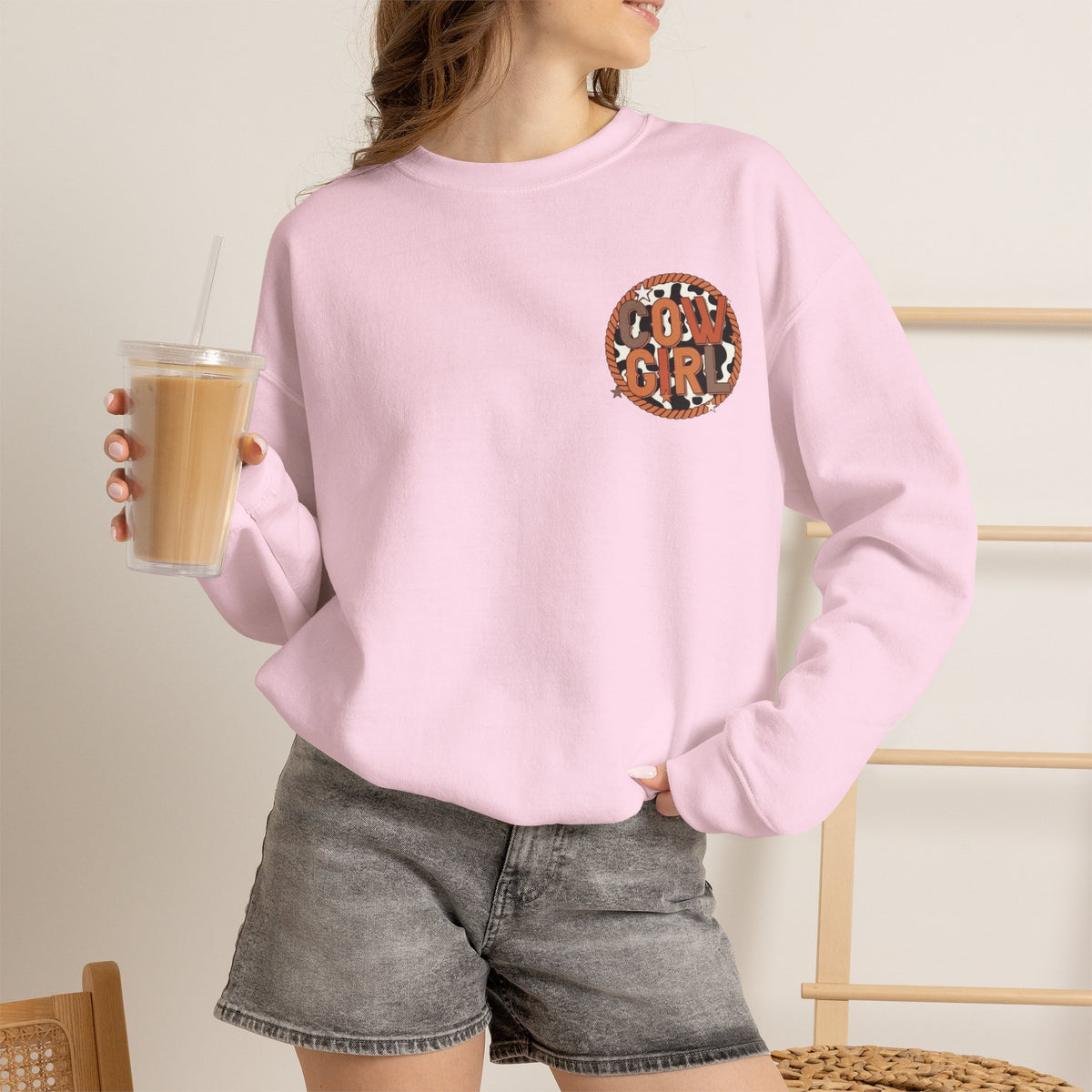 ORVIAN — Cowgirl “If I'm the Problem” Western Crewneck, Longhorn Skull Unisex Heavy Blend