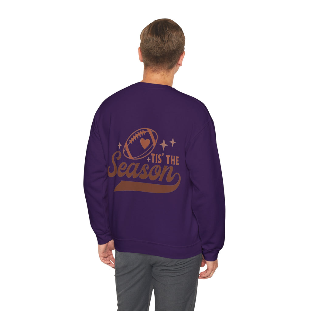 ORVIAN — Cuddles & Touchdowns Football Crewneck, Heart Football Game Day Unisex Heavy Blend