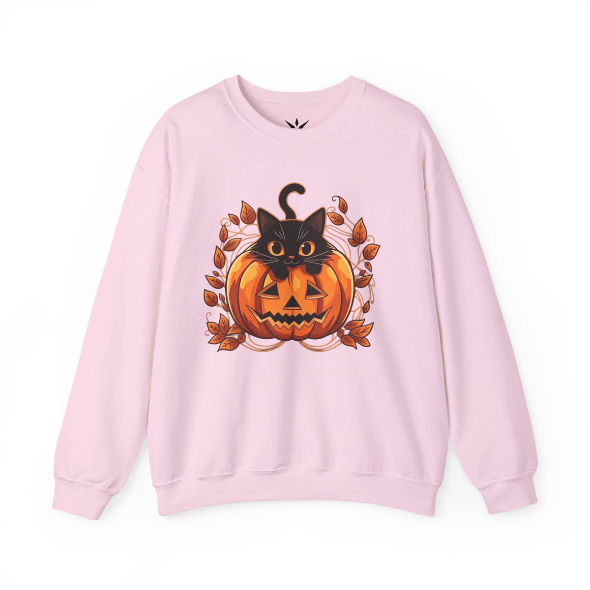 ORVIAN — Black Cat & Pumpkin Halloween Crewneck, Ghost & Coquette Bow Unisex Heavy Blend
