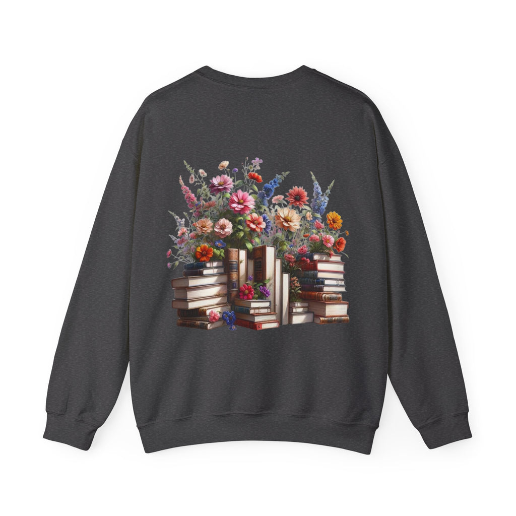 ORVIAN — Steampunk Floral Pocket Watch & Blooming Books Crewneck, Vintage Literary Unisex