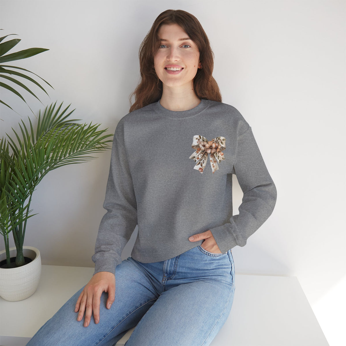 ORVIAN — Pumpkin Spice & Autumn Botanicals Crewneck, Floral Pumpkin Fall Unisex Sweatshirt