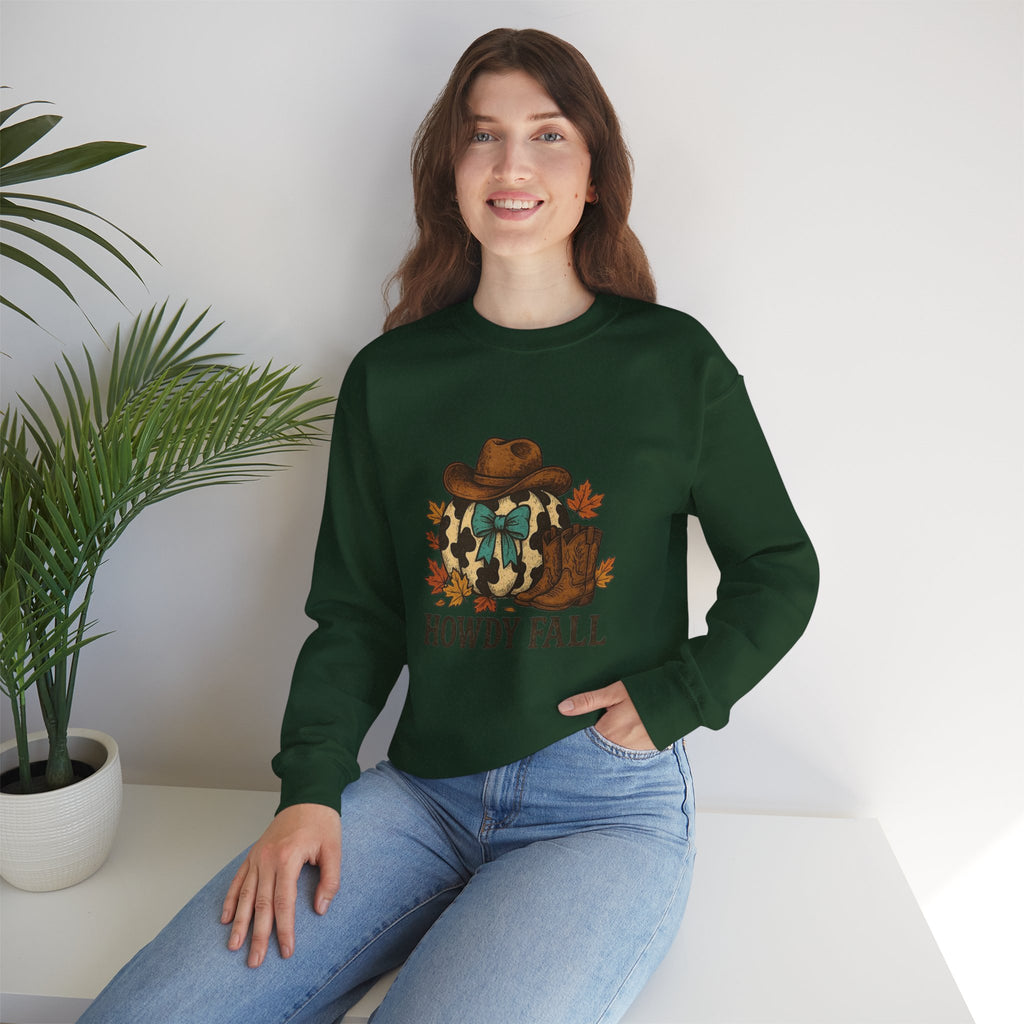 ORVIAN — Howdy Fall Wéstern Pumpkin & Ghost Cow Crewneck, Moo I Mean Boo Halloween Unisex