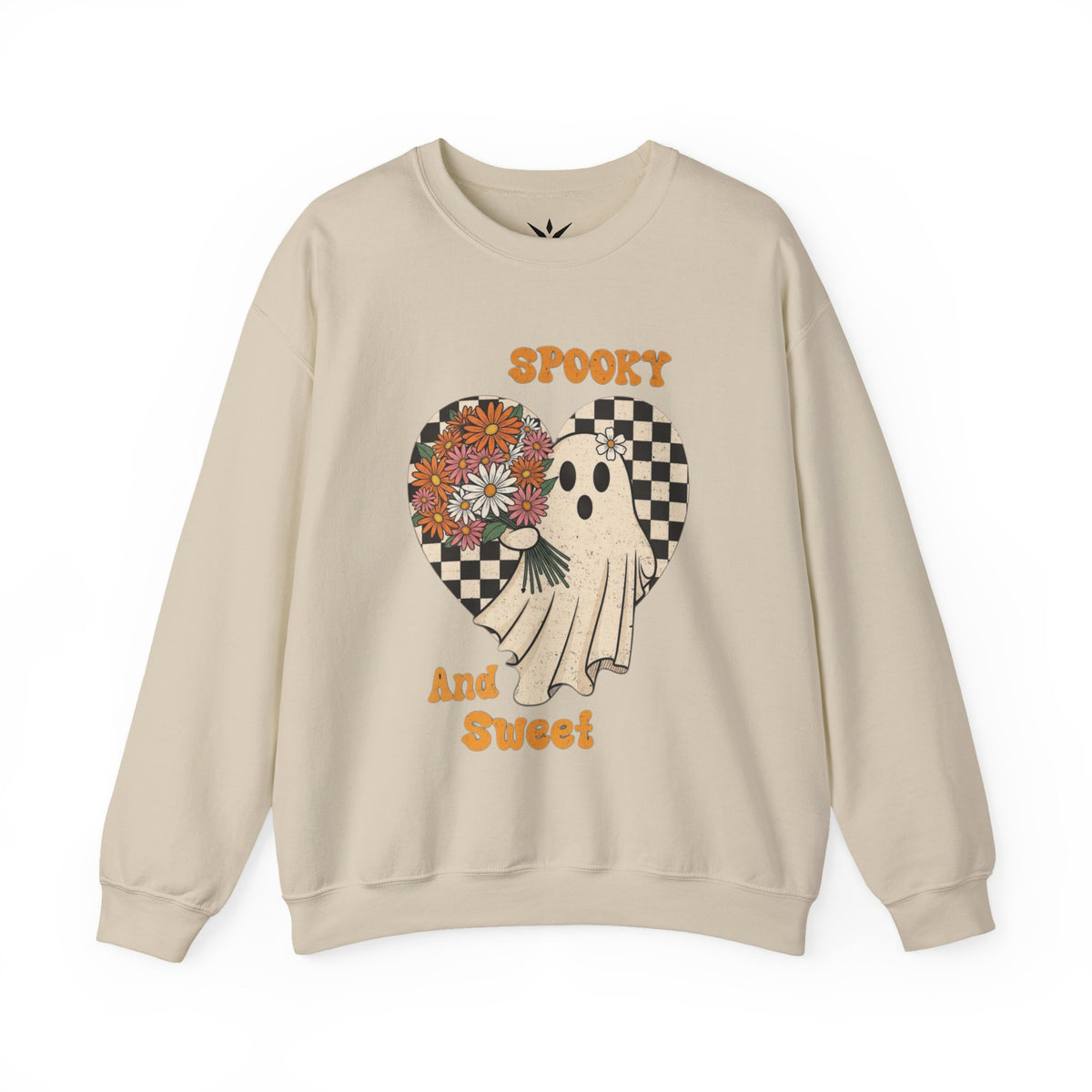 ORVIAN — Spooky & Sweet Ghost Crewneck, Coquette Bow Heart Halloween Unisex Sweatshirt