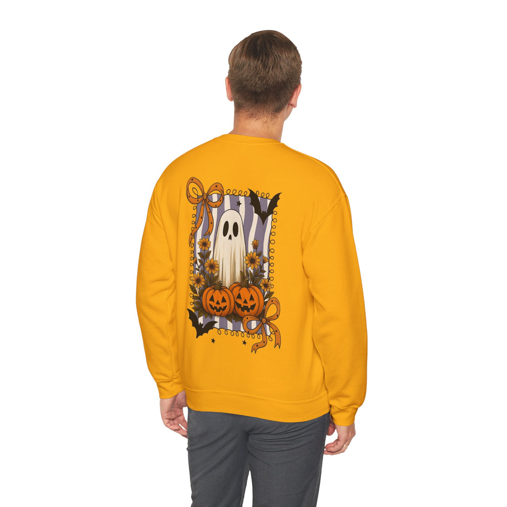 ORVIAN — Spooky & Sweet Ghost Crewneck, Coquette Bow Heart Halloween Unisex Sweatshirt