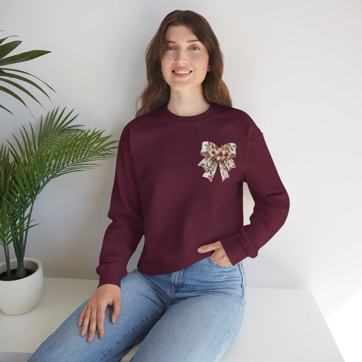 ORVIAN — Pumpkin Spice & Autumn Botanicals Crewneck, Floral Pumpkin Fall Unisex Sweatshirt