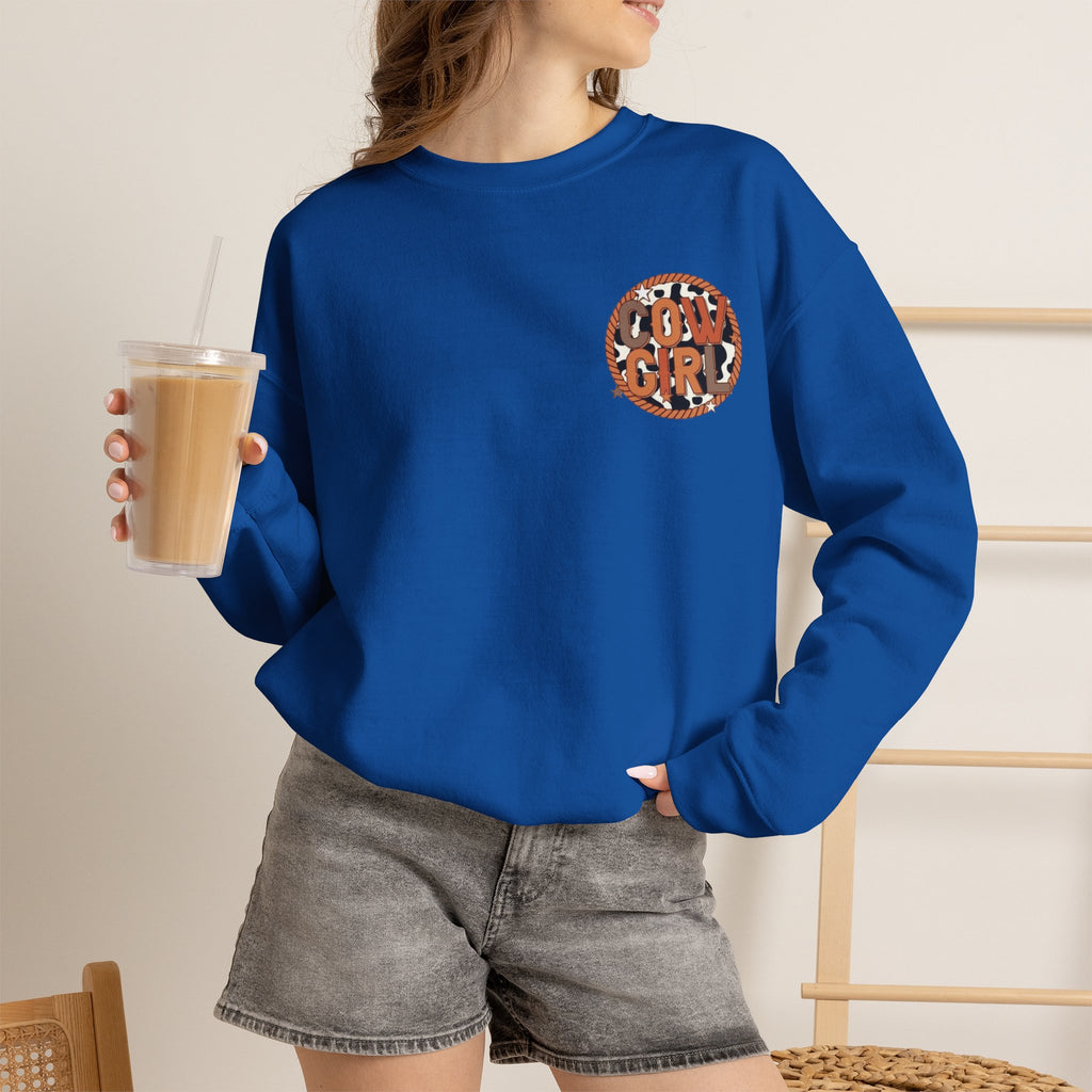ORVIAN — Cowgirl “If I'm the Problem” Western Crewneck, Longhorn Skull Unisex Heavy Blend