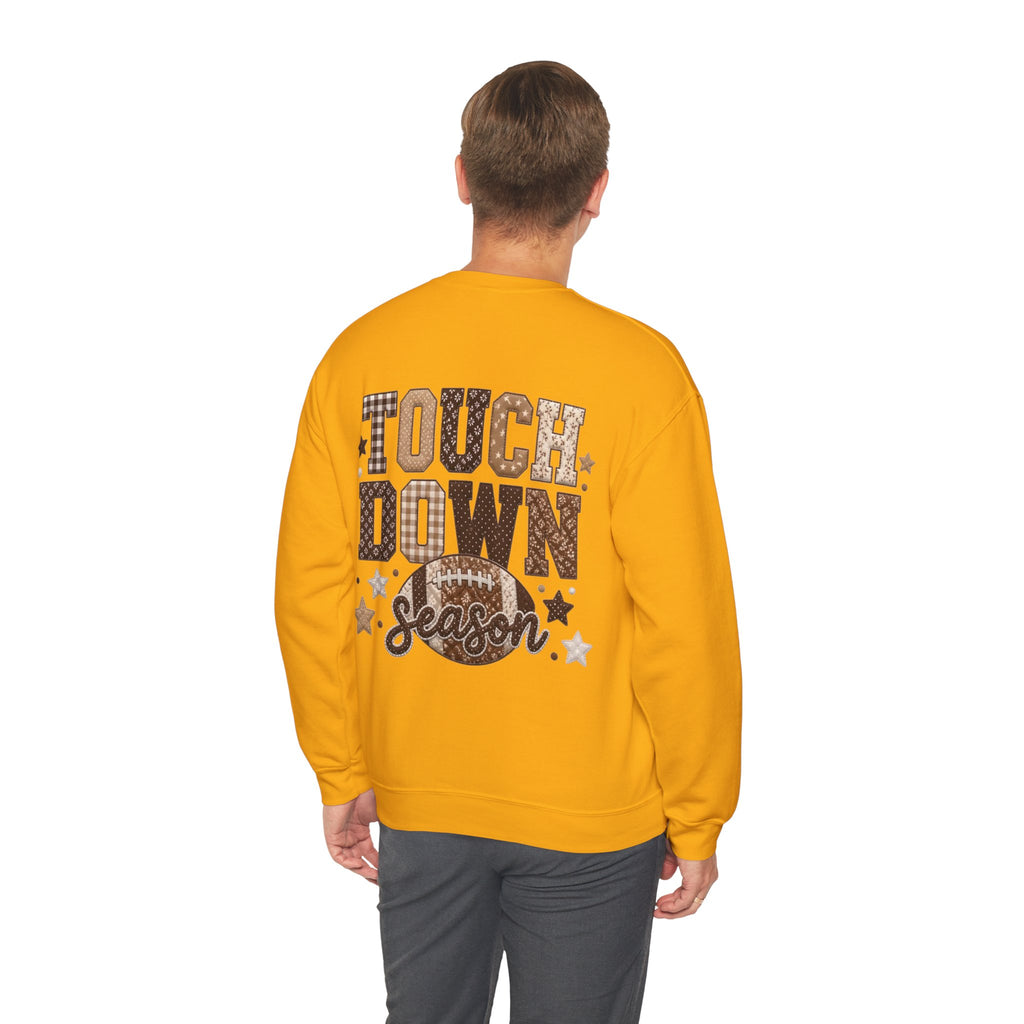 ORVIAN — Touchdown Season Football Bow Crewneck, Sparkle Game Day Sporty Unisex Heavy Blend