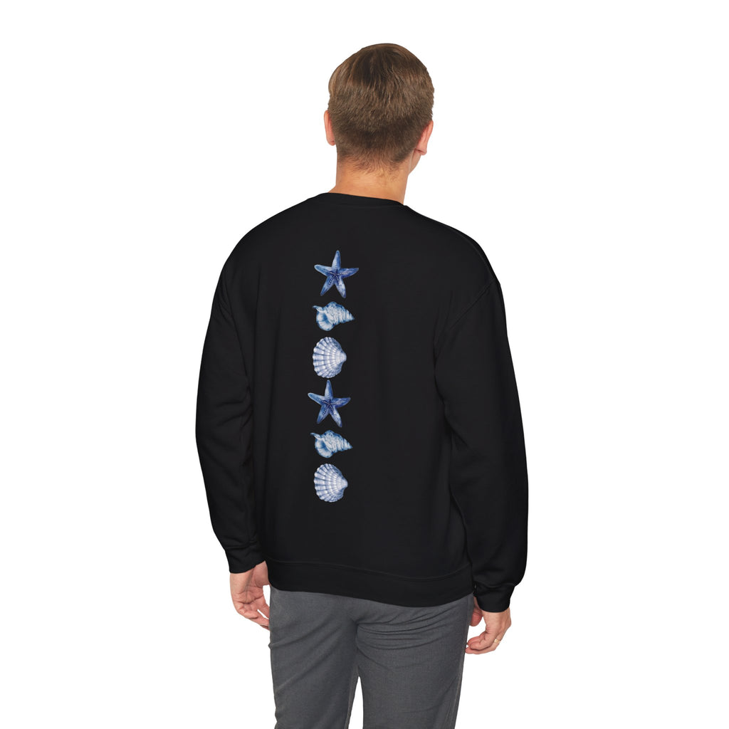 ORVIAN — Sea Turtle & Seashell Starfish Crewneck, Coastal Ocean Nautical Unisex Heavy Blend