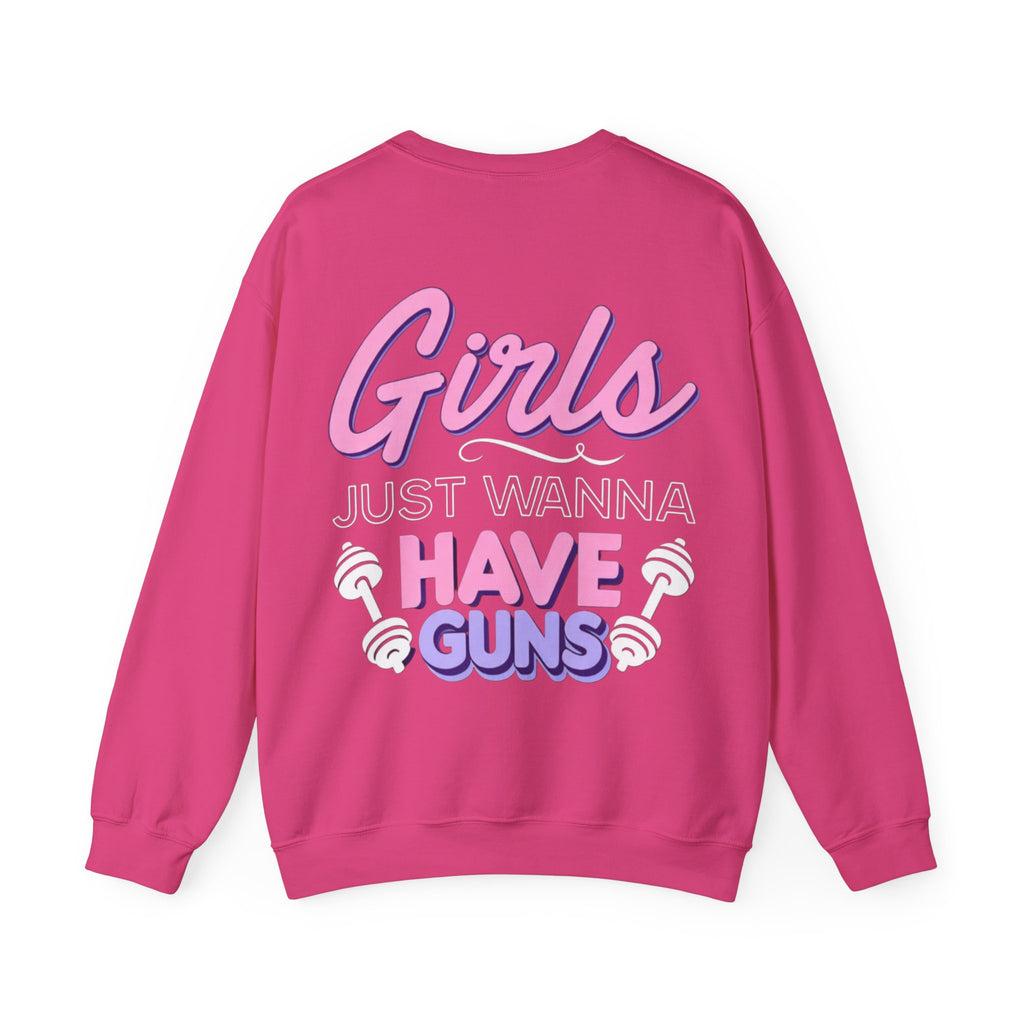 ORVIAN — Muscle Mommy Girls Just Wanna Have Guns Crewneck, Bold Feminine Typography Unisex
