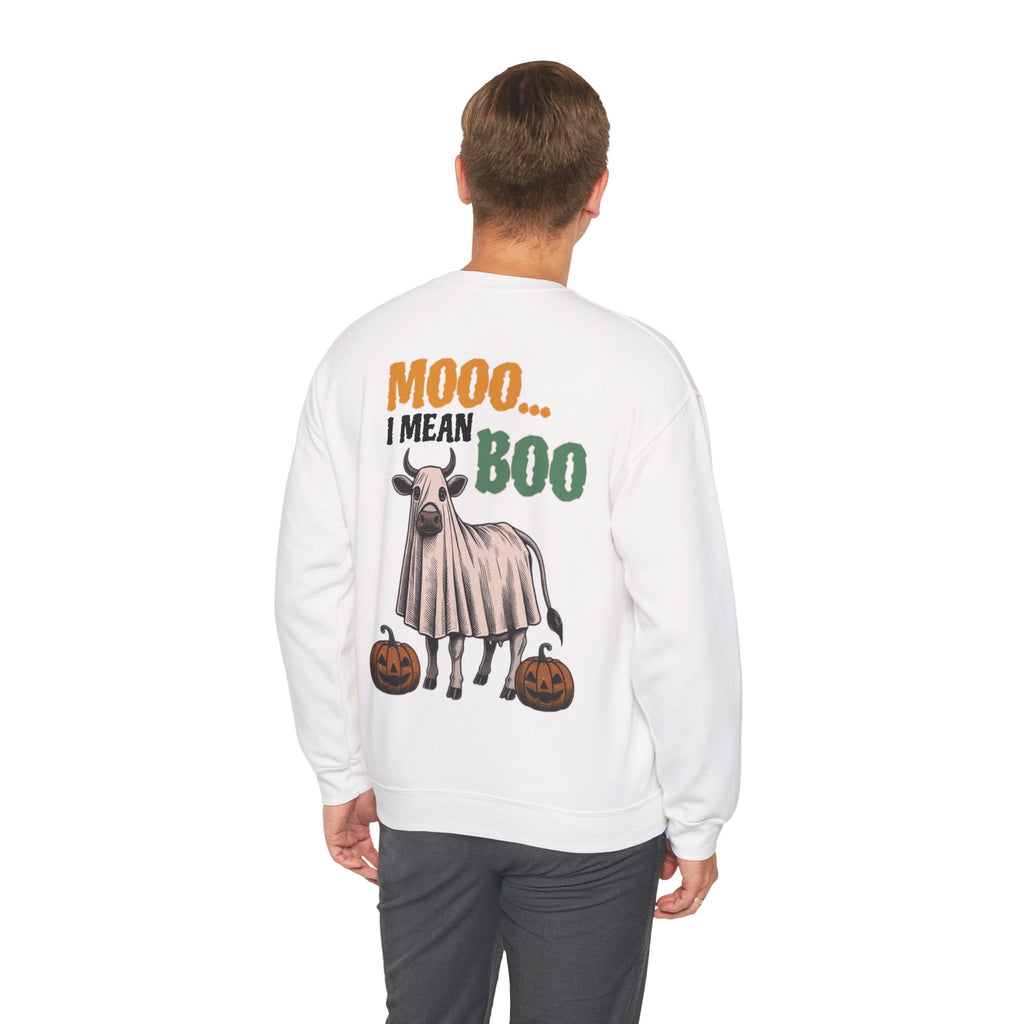 ORVIAN — Howdy Fall Wéstern Pumpkin & Ghost Cow Crewneck, Moo I Mean Boo Halloween Unisex