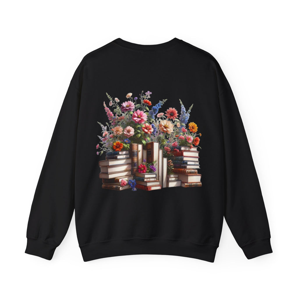 ORVIAN — Steampunk Floral Pocket Watch & Blooming Books Crewneck, Vintage Literary Unisex