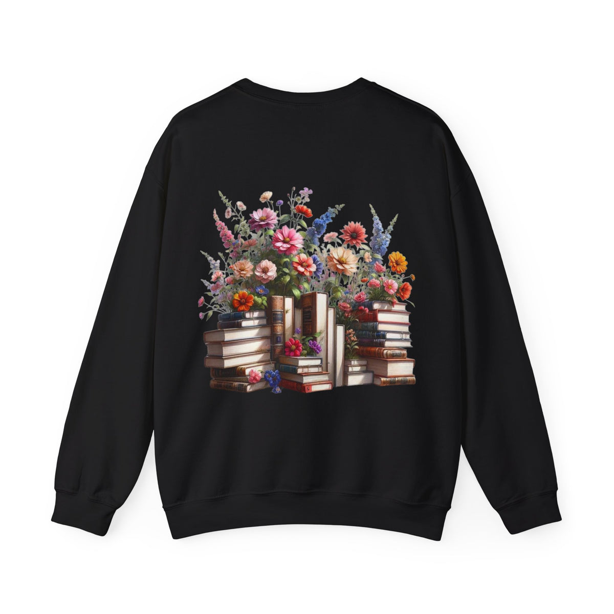 ORVIAN — Steampunk Floral Pocket Watch & Blooming Books Crewneck, Vintage Literary Unisex