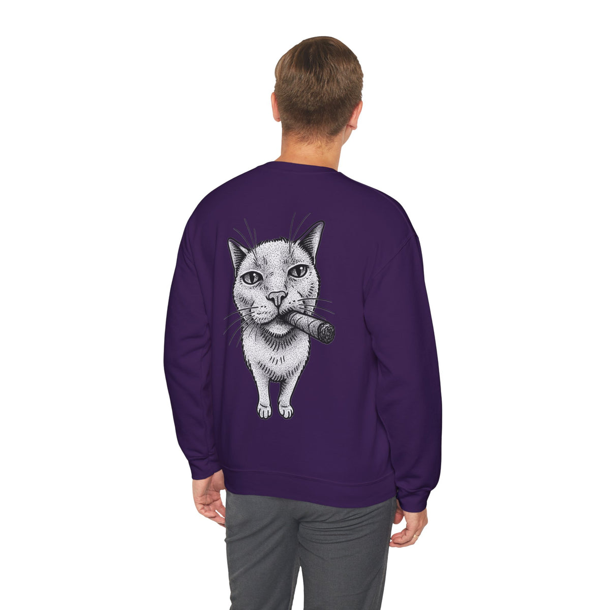 ORVIAN — Chaos Cat Crewneck, Reversed Lettering & Rebel Cat Graphic Unisex Heavy Blend