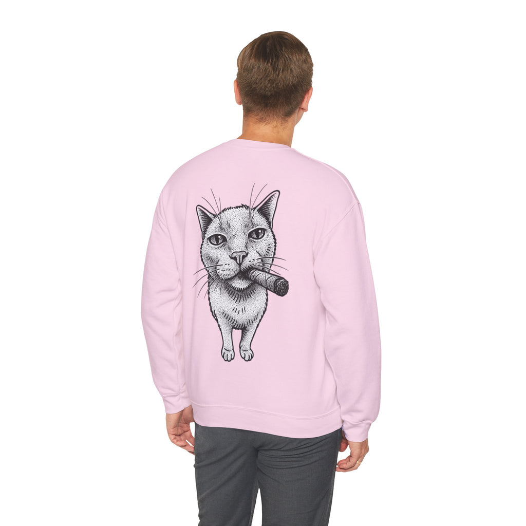ORVIAN — Chaos Cat Crewneck, Reversed Lettering & Rebel Cat Graphic Unisex Heavy Blend