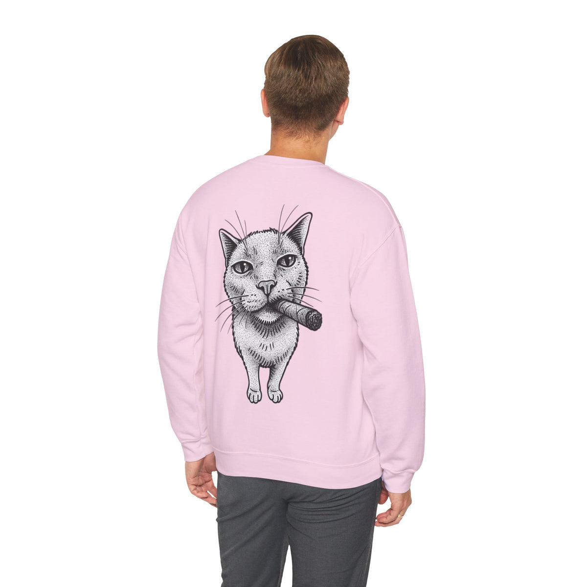 ORVIAN — Chaos Cat Crewneck, Reversed Lettering & Rebel Cat Graphic Unisex Heavy Blend