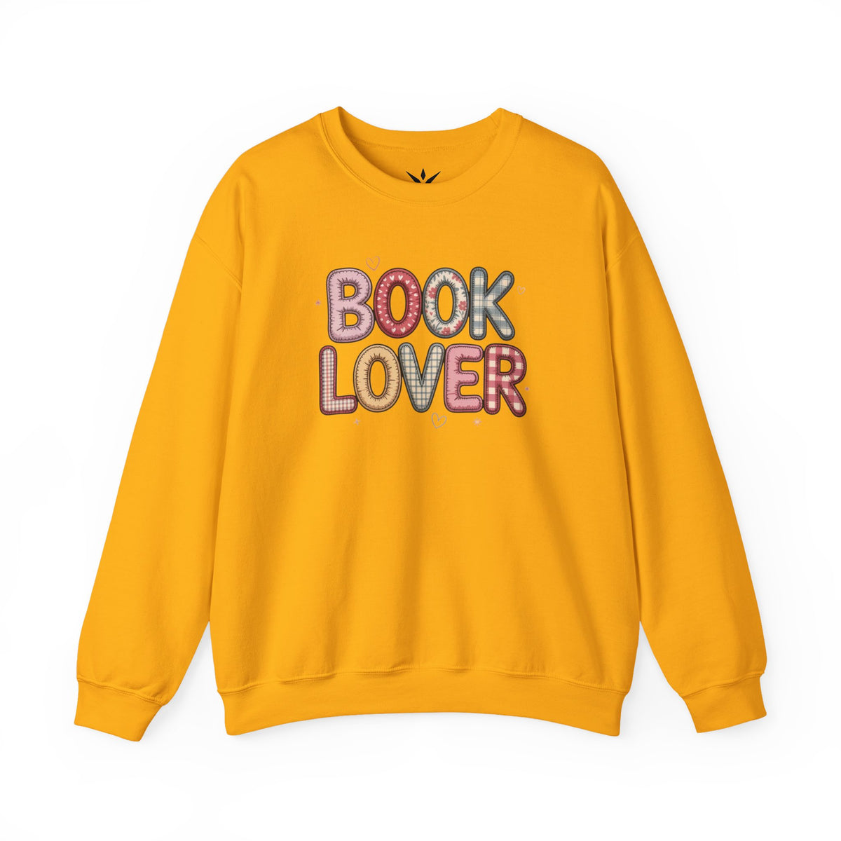 ORVIAN — Book Lover Floral Crewneck, Colorful Typography & Rose Book Stack Unisex Heavy Blend