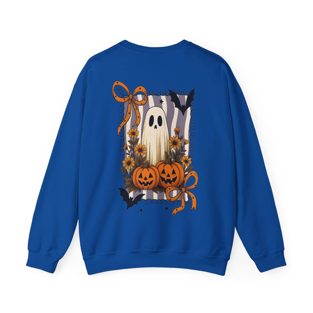 ORVIAN — Spooky & Sweet Ghost Crewneck, Coquette Bow Heart Halloween Unisex Sweatshirt
