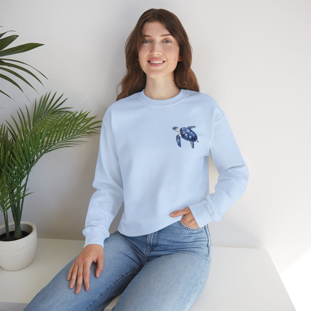 ORVIAN — Sea Turtle & Seashell Starfish Crewneck, Coastal Ocean Nautical Unisex Heavy Blend