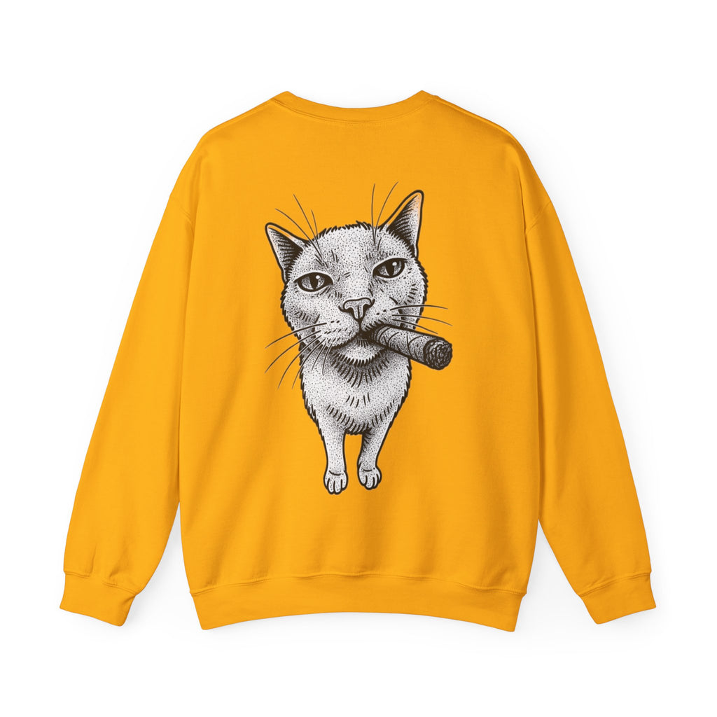 ORVIAN — Chaos Cat Crewneck, Reversed Lettering & Rebel Cat Graphic Unisex Heavy Blend