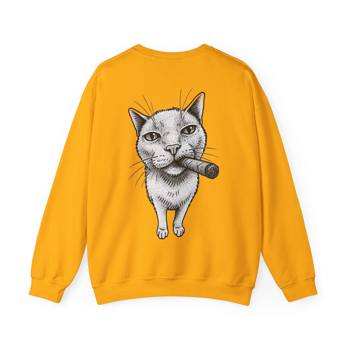 ORVIAN — Chaos Cat Crewneck, Reversed Lettering & Rebel Cat Graphic Unisex Heavy Blend