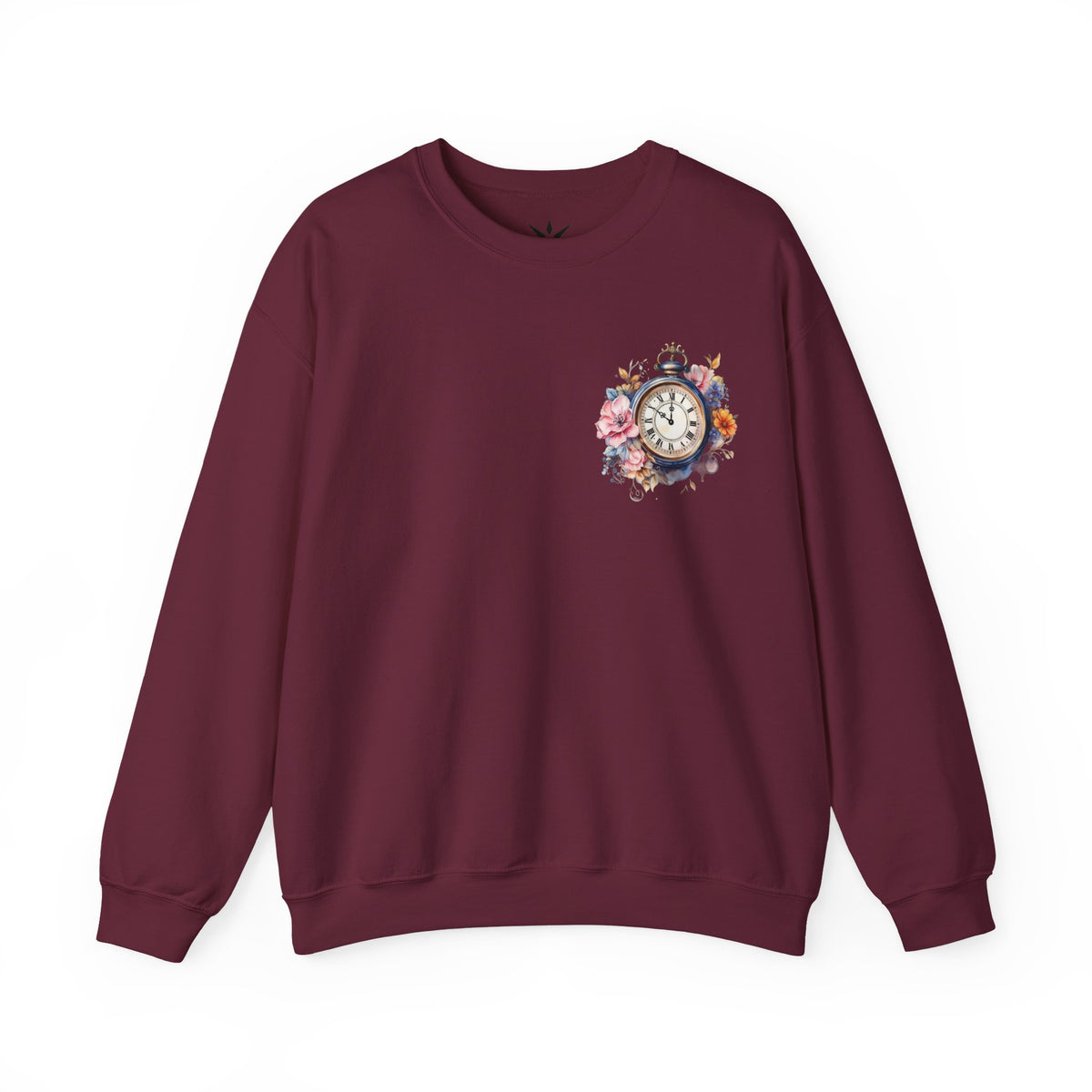 ORVIAN — Steampunk Floral Pocket Watch & Blooming Books Crewneck, Vintage Literary Unisex