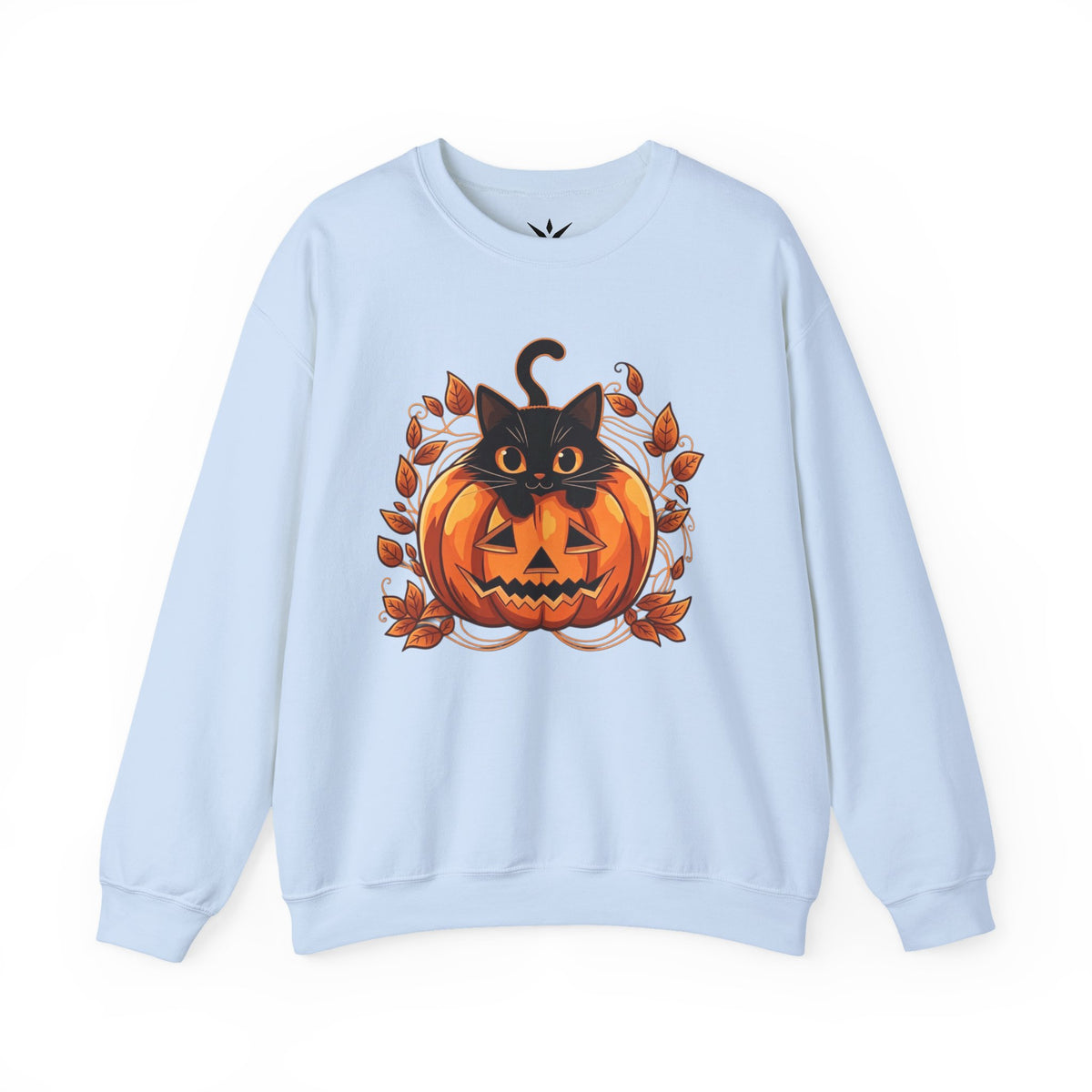 ORVIAN — Black Cat & Pumpkin Halloween Crewneck, Ghost & Coquette Bow Unisex Heavy Blend