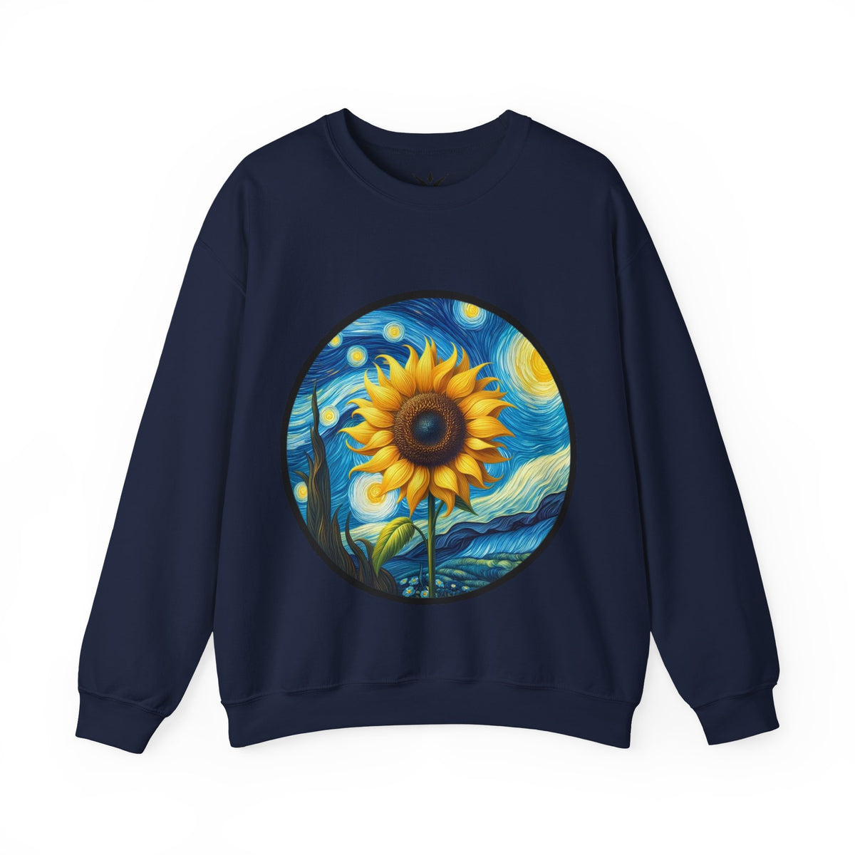 ORVIAN — Van Gogh Starry Night Sunflower & Artist Easel Crewneck, Art-Inspired Sweatshirt