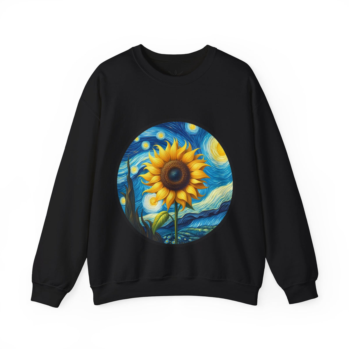 ORVIAN — Van Gogh Starry Night Sunflower & Artist Easel Crewneck, Art-Inspired Sweatshirt