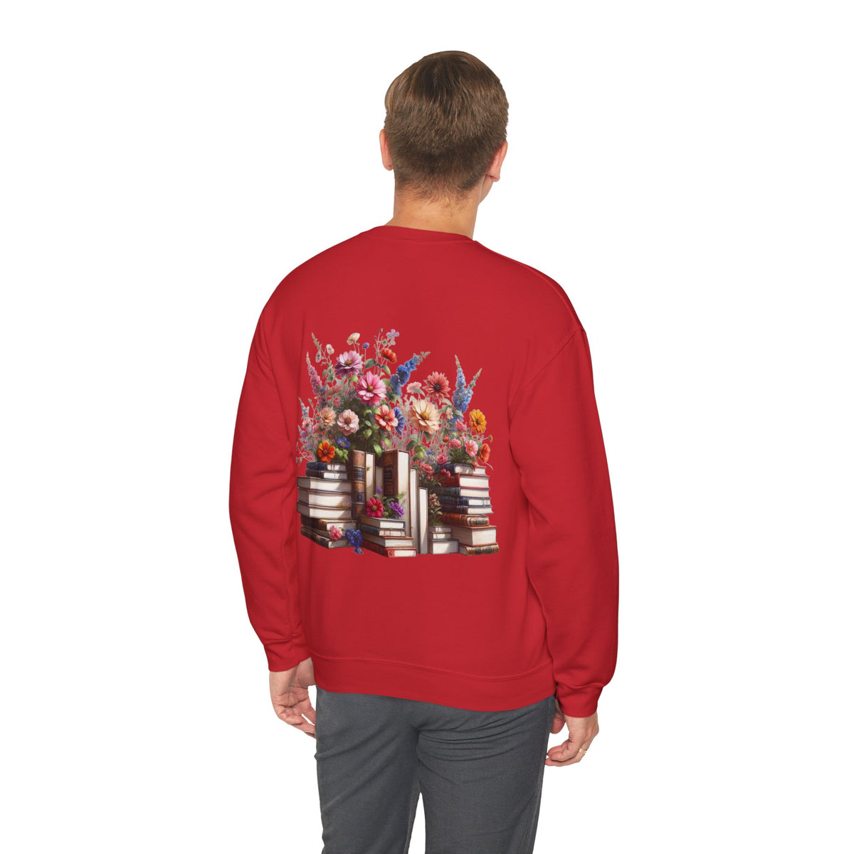 ORVIAN — Steampunk Floral Pocket Watch & Blooming Books Crewneck, Vintage Literary Unisex