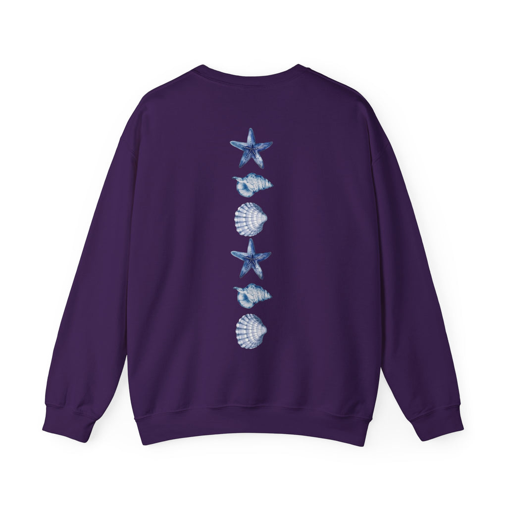 ORVIAN — Sea Turtle & Seashell Starfish Crewneck, Coastal Ocean Nautical Unisex Heavy Blend