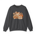 ORVIAN — Fall Kitten & Coquette Ghost Crewneck, Gingham Pumpkin Autumn Unisex Heavy Blend