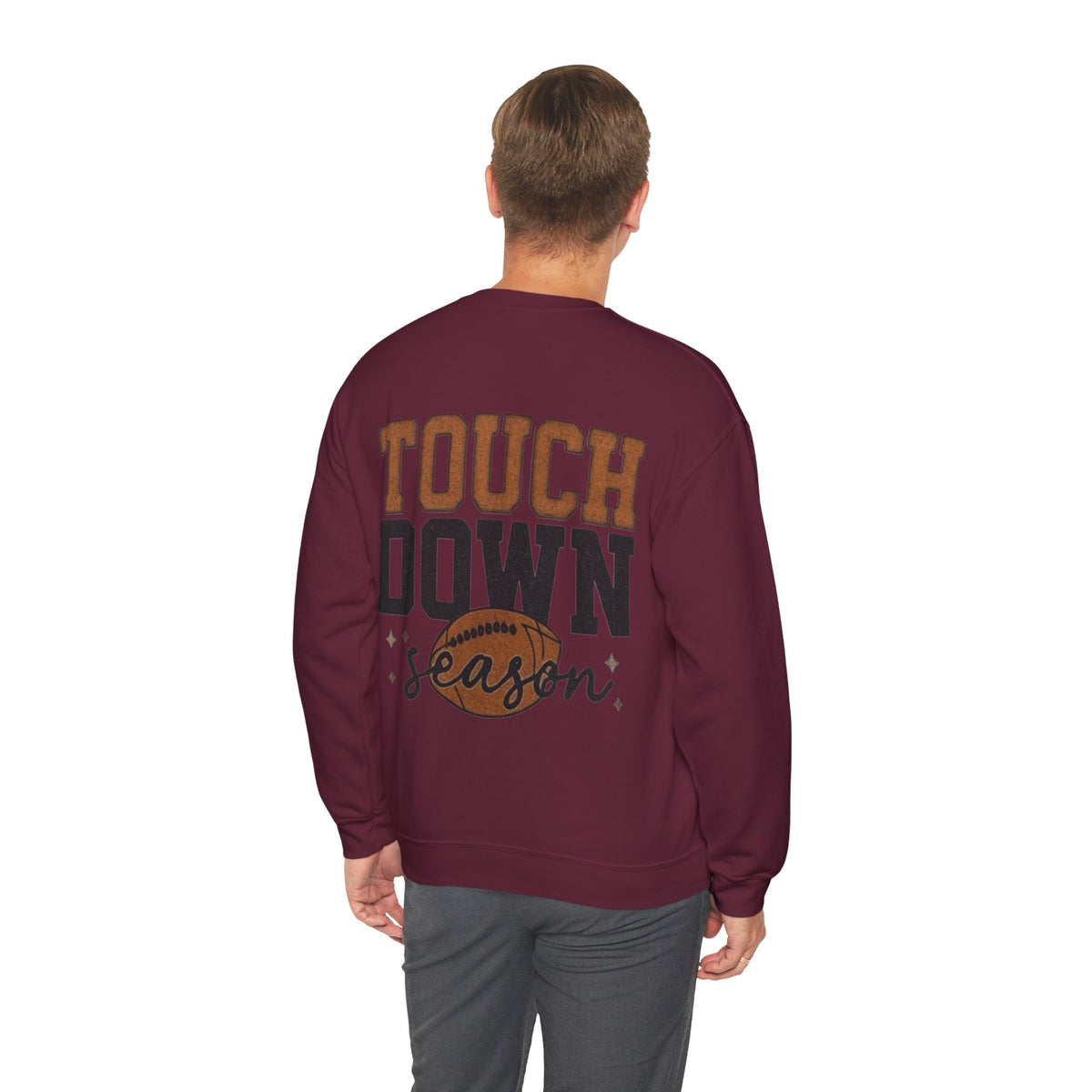 ORVIAN — Touchdown Season Coquette Football Bow Crewneck, Varsity Game Day Unisex Heavy Blend