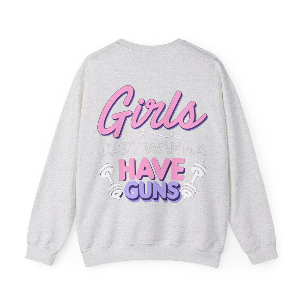 ORVIAN — Muscle Mommy Girls Just Wanna Have Guns Crewneck, Bold Feminine Typography Unisex