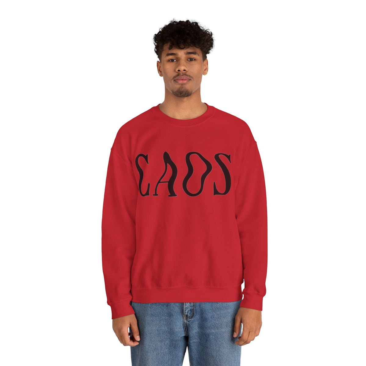 ORVIAN — Chaos Cat Crewneck, Reversed Lettering & Rebel Cat Graphic Unisex Heavy Blend