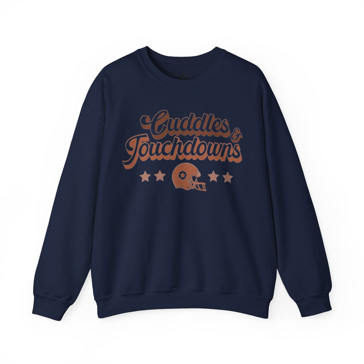 ORVIAN — Cuddles & Touchdowns Football Crewneck, Heart Football Game Day Unisex Heavy Blend
