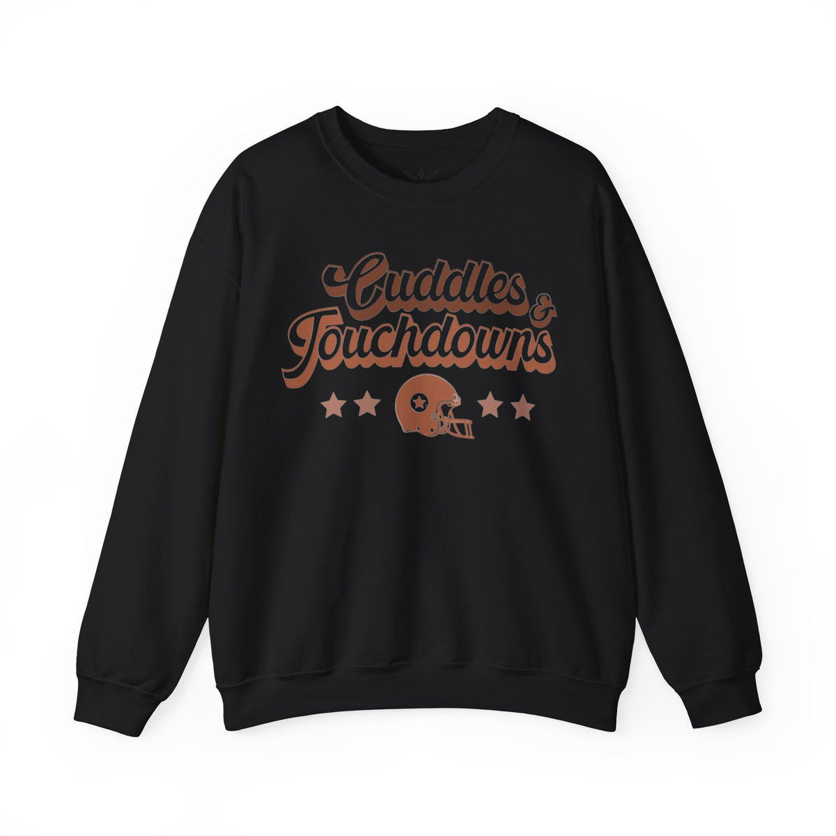 ORVIAN — Cuddles & Touchdowns Football Crewneck, Heart Football Game Day Unisex Heavy Blend