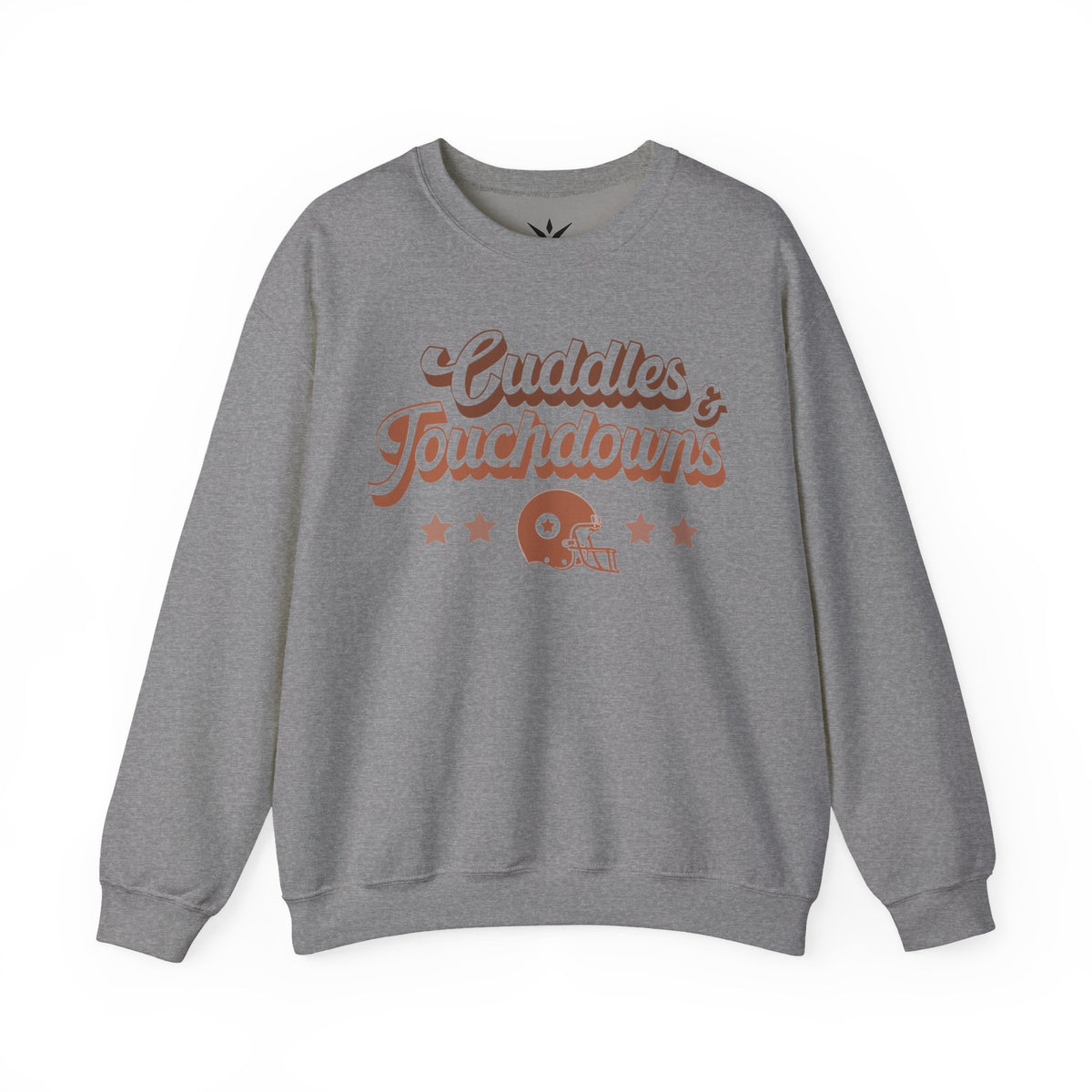 ORVIAN — Cuddles & Touchdowns Football Crewneck, Heart Football Game Day Unisex Heavy Blend