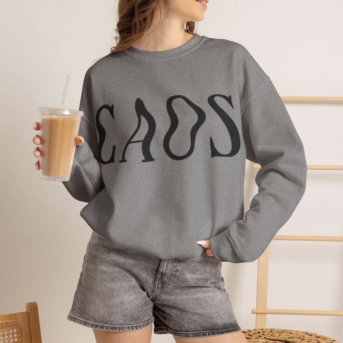ORVIAN — Chaos Cat Crewneck, Reversed Lettering & Rebel Cat Graphic Unisex Heavy Blend