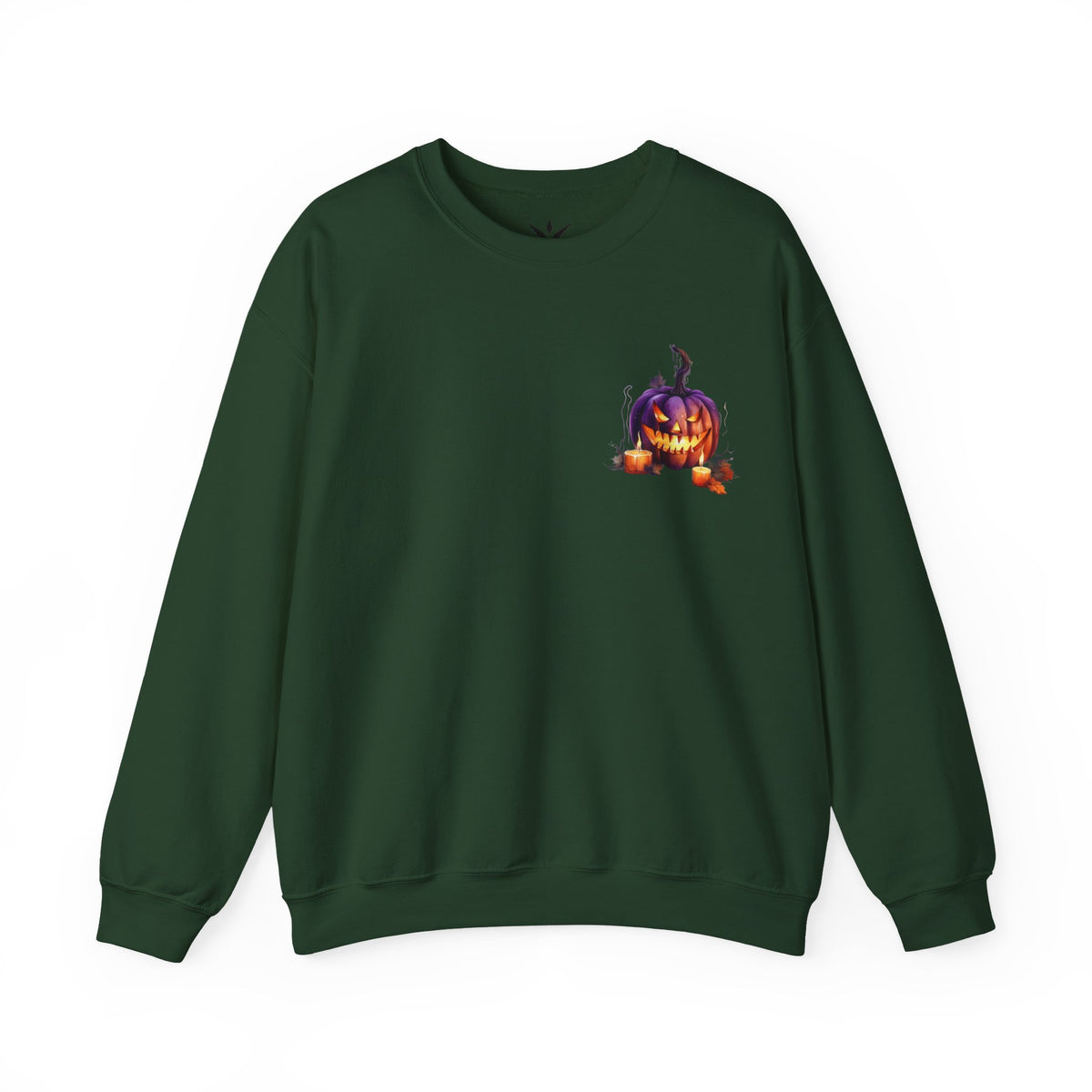 ORVIAN — Watercolor Haunted Castle Halloween Crewneck, Purple Jack-o'-Lantern Unisex Heavy Blend