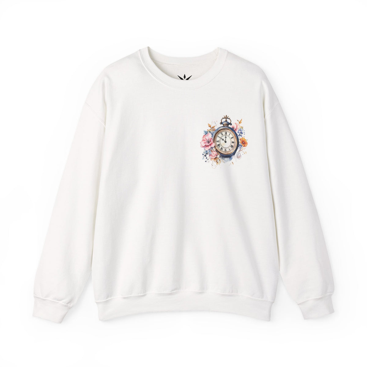 ORVIAN — Steampunk Floral Pocket Watch & Blooming Books Crewneck, Vintage Literary Unisex