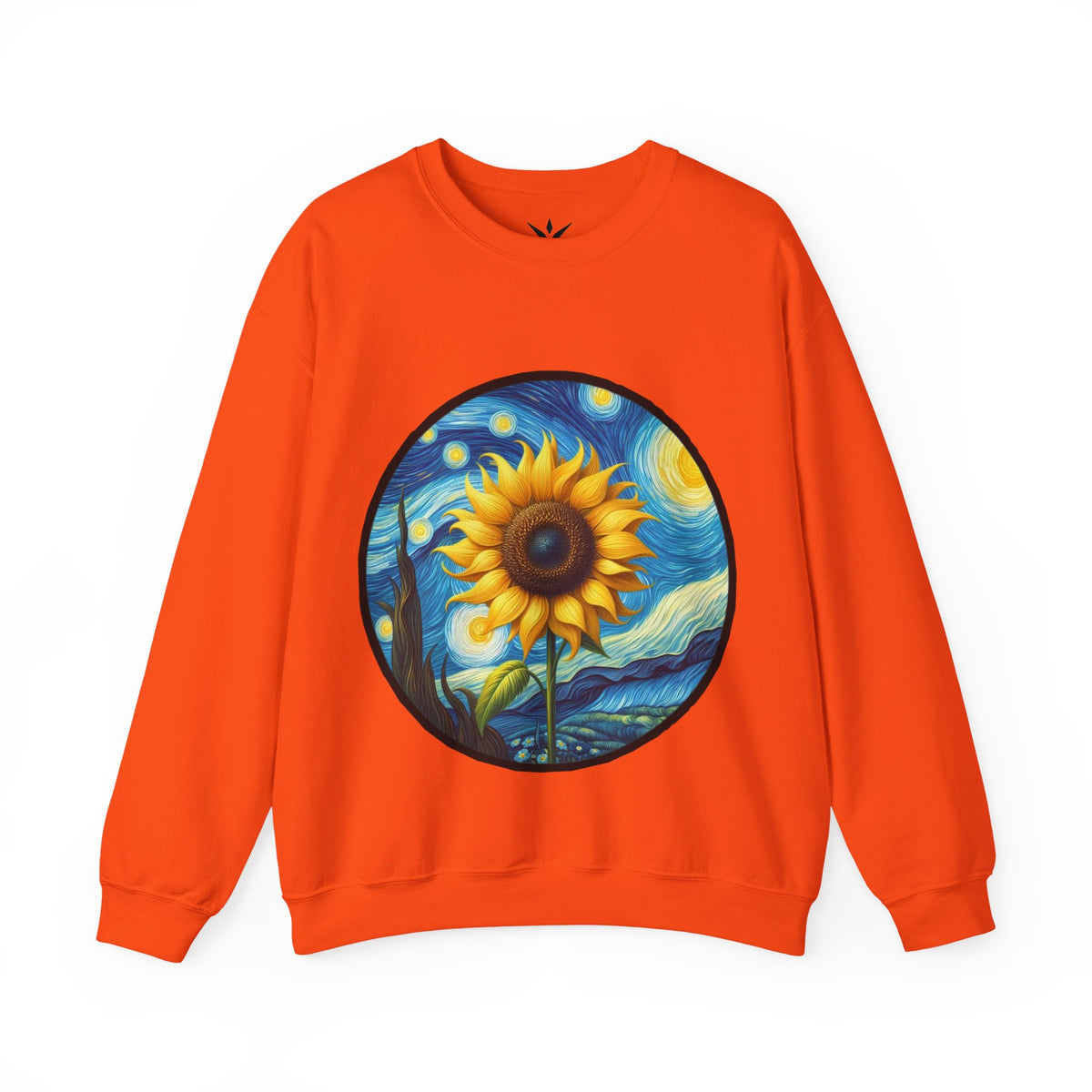 ORVIAN — Van Gogh Starry Night Sunflower & Artist Easel Crewneck, Art-Inspired Sweatshirt
