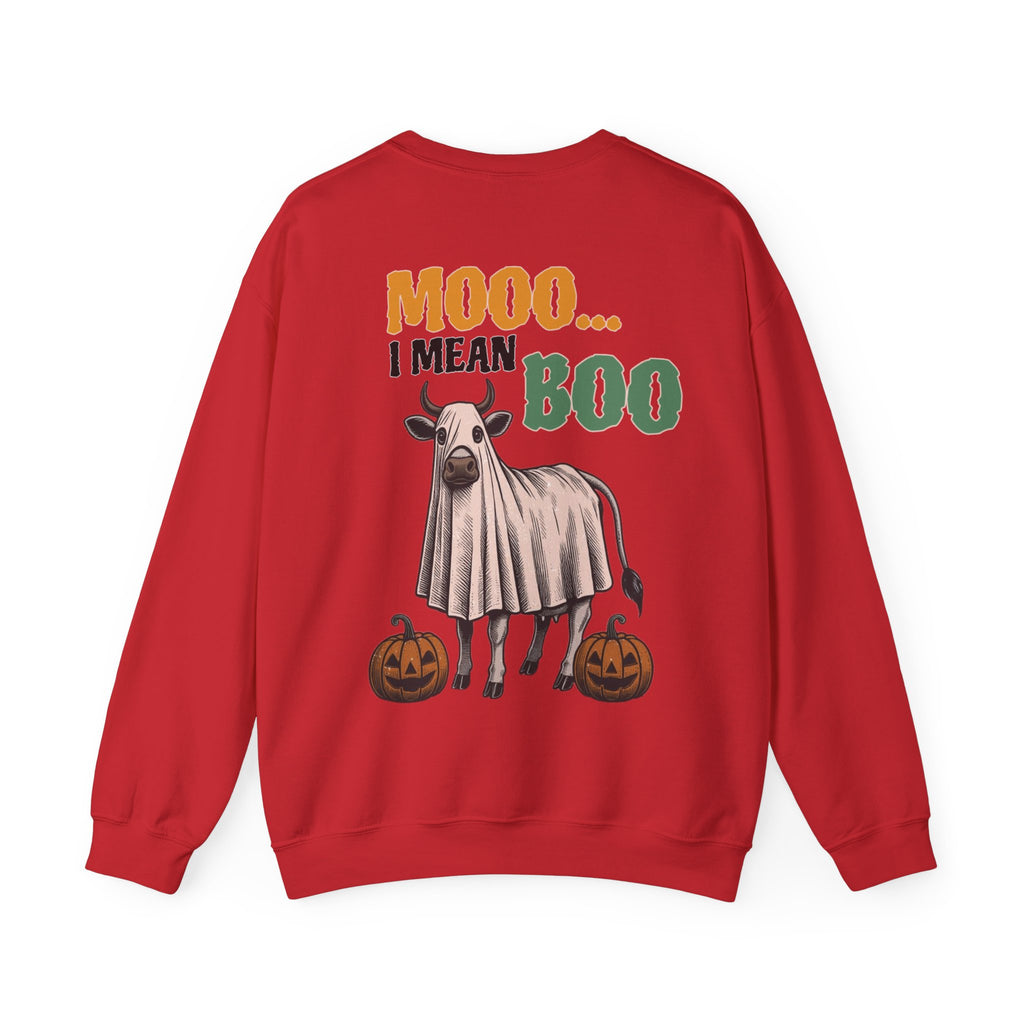 ORVIAN — Howdy Fall Wéstern Pumpkin & Ghost Cow Crewneck, Moo I Mean Boo Halloween Unisex