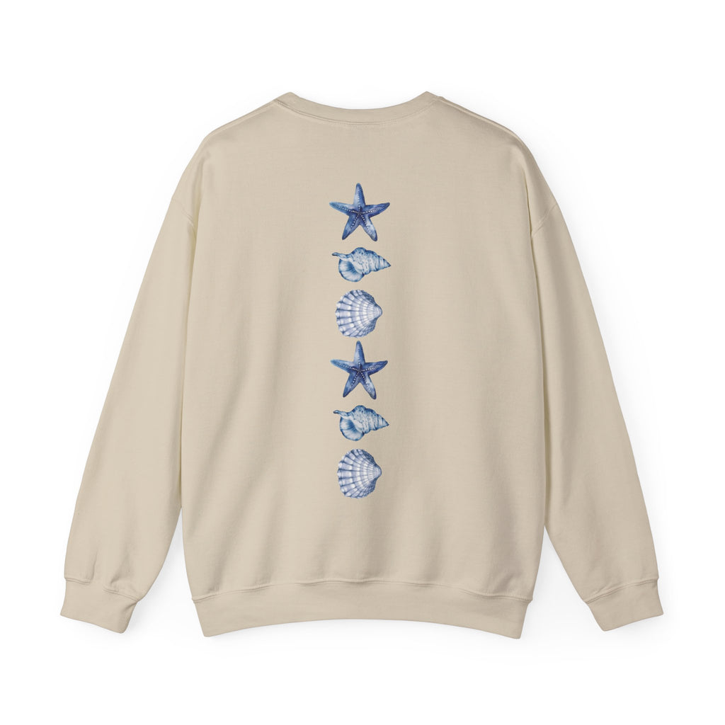 ORVIAN — Sea Turtle & Seashell Starfish Crewneck, Coastal Ocean Nautical Unisex Heavy Blend